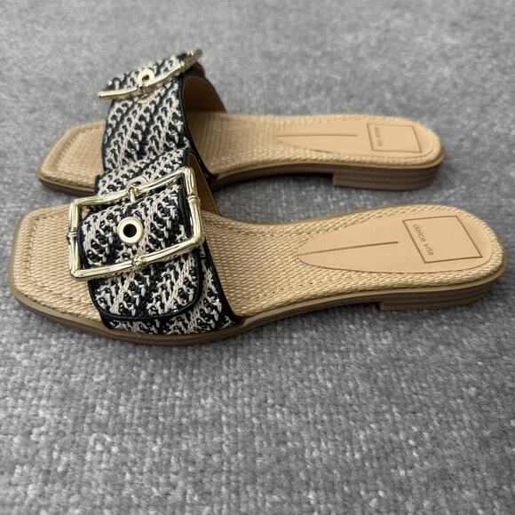 Dolce Vita Shoes Womens Size 7 Raffia Buckle Slide Sandals Flats Ilexa Summer - Picture 1 of 7